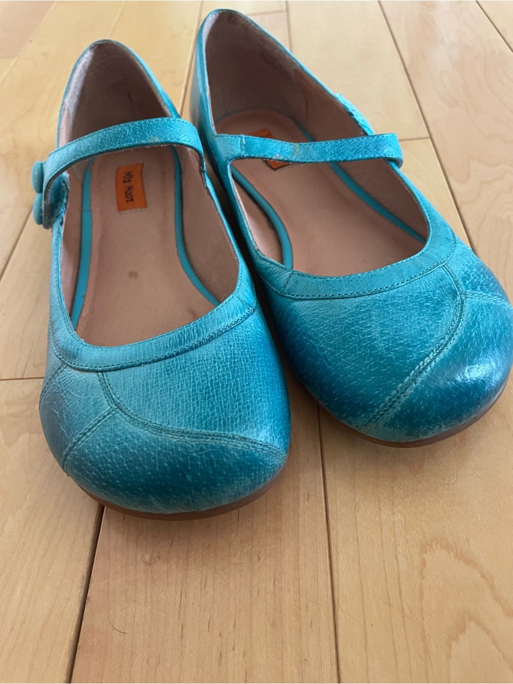 Miz Mooz Mary Jane Flats in Teal